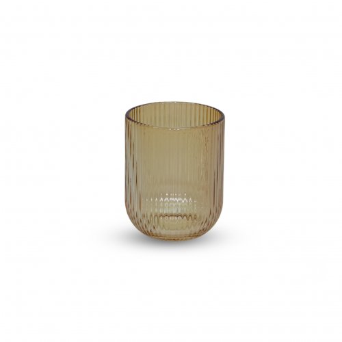 Set x6 vasos bajos rayados dorados - Vidrio - 260ml 7.4*9cm