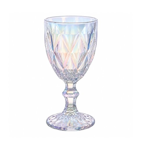 Set x6 copas de vino con rombos perladas - Vidrio - 250ml