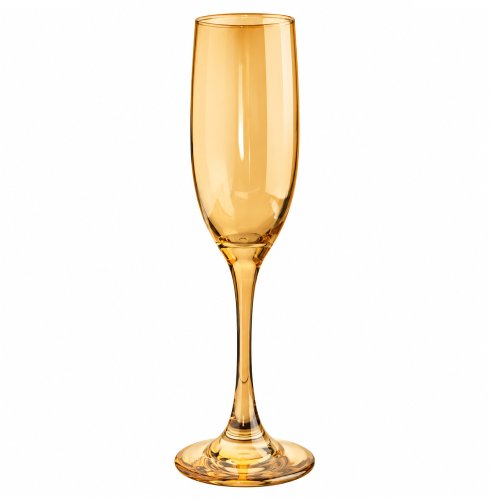 Set x6 copas de champagne Siena doradas 5,1x22cm 250ml de vidrio