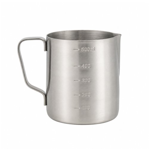 Jarra lechera con pico grande con medidor 550ml 9x11cm de acero