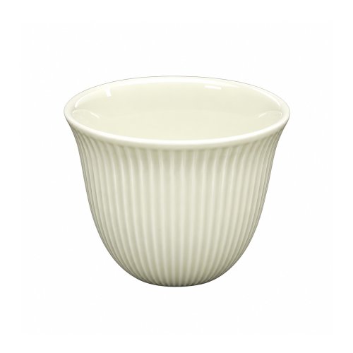 Set x12 tazas de té blancas rayadas 90ml 6,5x5,3cm de cerámica