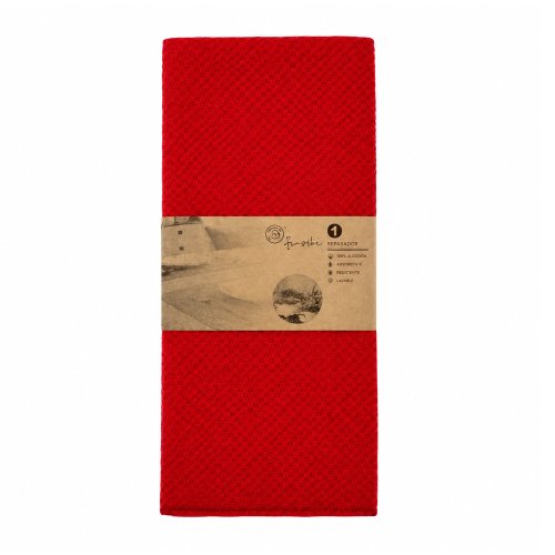 Paño secaplatos tramado 40x50cm rojo de polyester