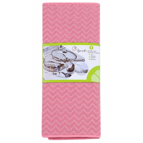 Paño secaplatos zigzag 38x48cm  rosa de polyester