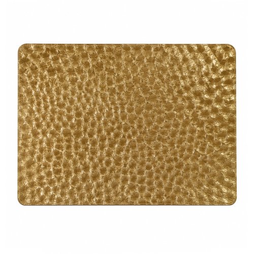 Set x4 individuales rectangular de PVC con margaritas dorado 30x45cm