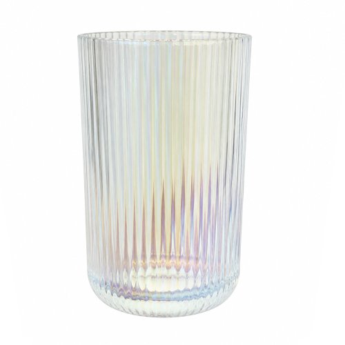 Set x6 vasos de vidrio perlado rayas vertical 420ml 8x12,6cm