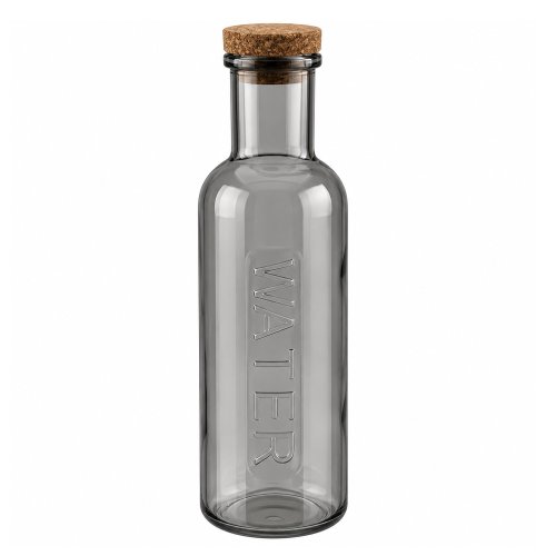 Botella gris Water con tapón corcho 8,7x8,7x27,8cm 1000ml - Vidrio -