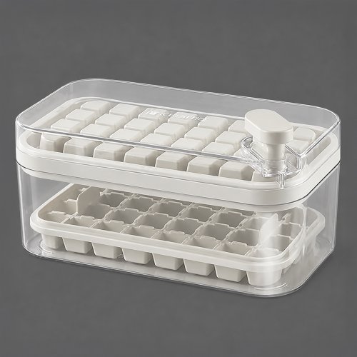 Cubetera dos pisos con tapa 23,8x13,5x10,9cm - Plástico -