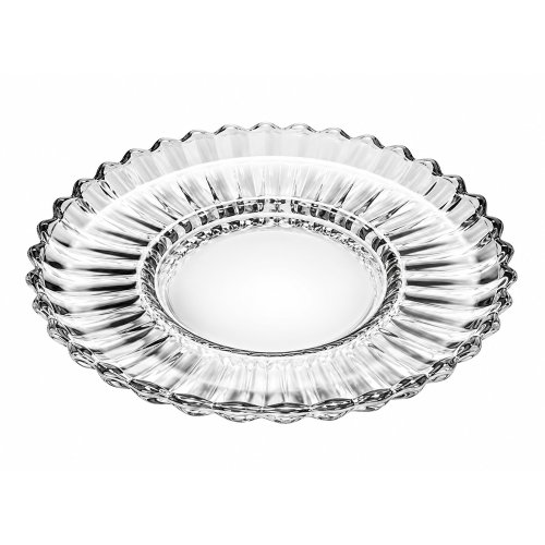 Plato de torta rayado 29x3cm de vidrio