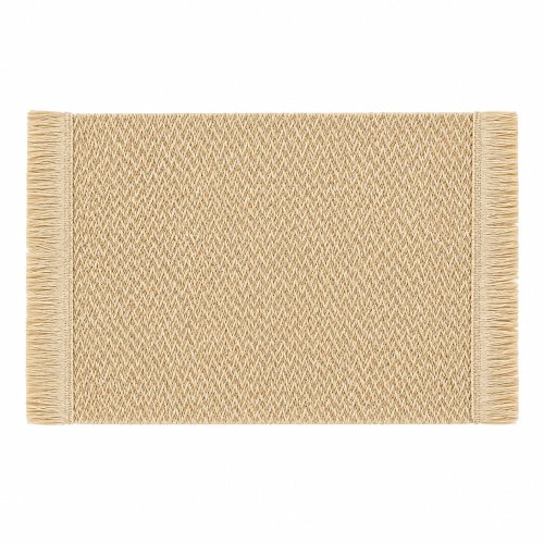 Set x4 individual trenzado borde con flecos 30x45cm natural de fibra