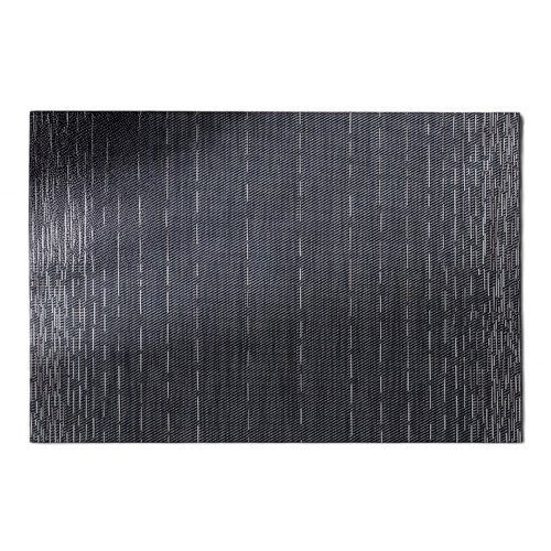 Set x4 individual liso con lúneas en dos colores 30x45cmnegro de PVC