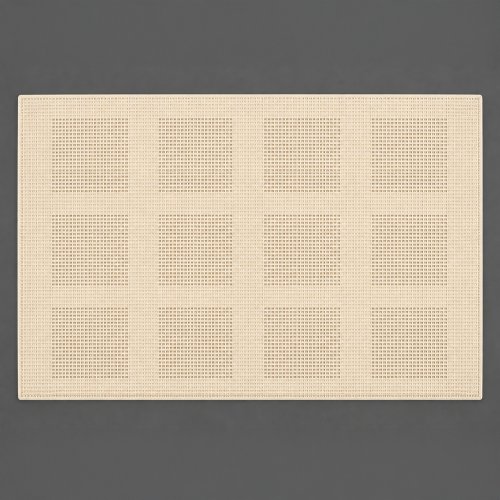 Set x4 individual tramado con cuadrados liso 30x45cm beige de PVC