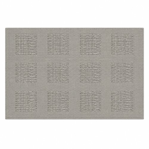 Set x4 individual tramado con cuadrados liso 30x45cm gris de PVC