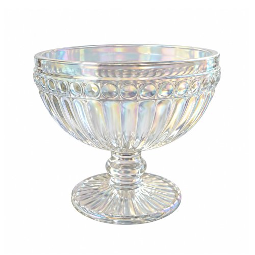 Set x copas de helado  rayado con puntos 340ml 12x10cm perlado vidrio