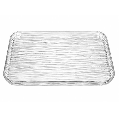 Bandeja rectangular de vidrio labrada 27,20x21,5x5,8cm