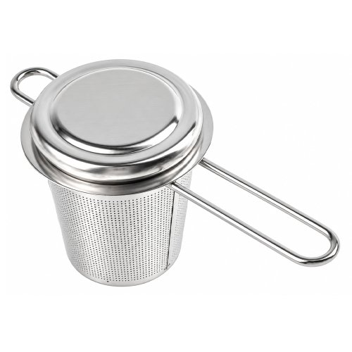 Filtro de té de acero con asa de metal y tapa de acero 7,8x7,5cm