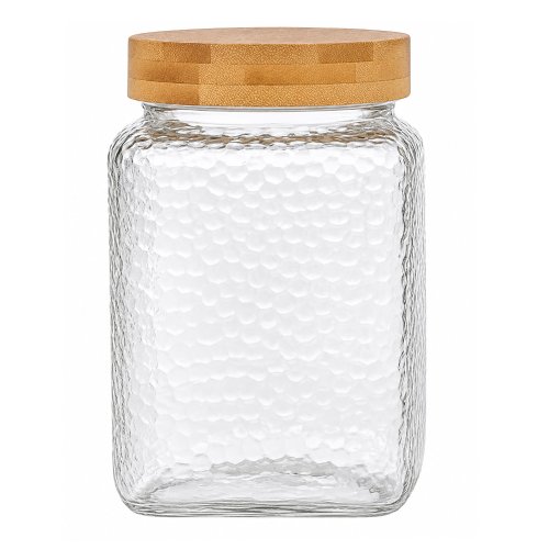 Frasco de vidrio con tapa de bamboo 1800ml