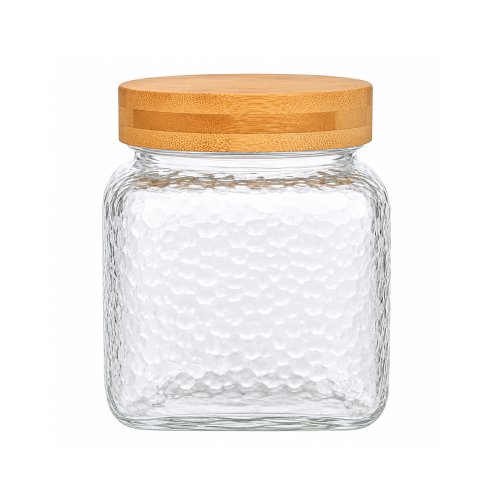 Frasco de vidrio con tapa de bamboo 1100ml