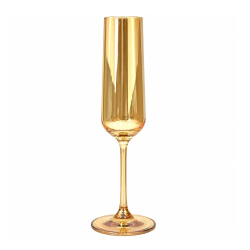 Set x6 copas champagene vidrio dorado 206ml