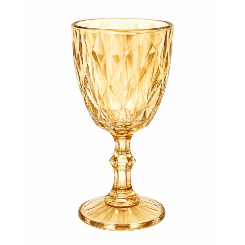 Set x6 copas vidrio dorado 330ml