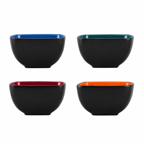 Set x 6 Bowl negro cuadrados colores surtidos - cerámica