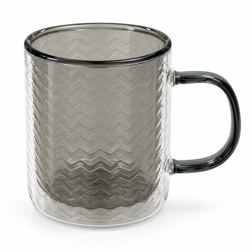 Taza de doble vidrio con asa 360ml 8,4x9,9cm