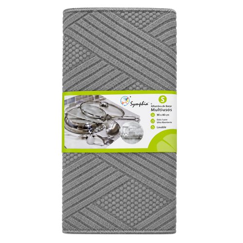 Paño secaplatos de polyester con diagonales 38x50cm gris claro