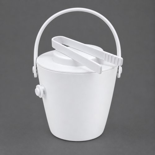 Hielera de polipropileno blanca 1200ml con pinza 14-11,5x16,5cm