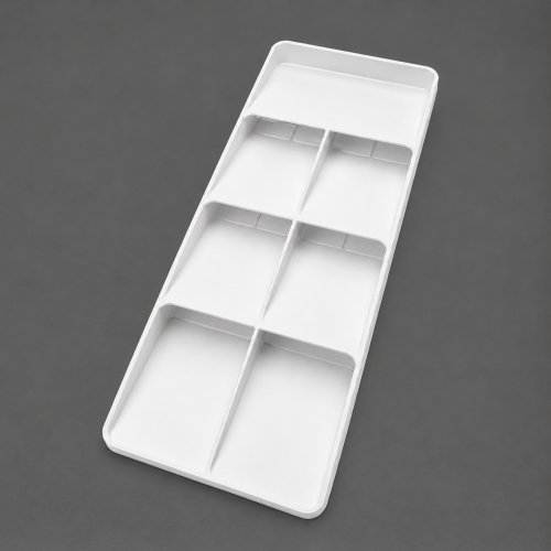 Organizador de cubiertos de polipropileno blanco 40,3x15,8x4,5cm