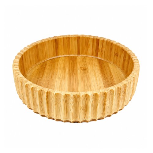 Ensaladera de bamboo con borde tallado 21,5x6cm