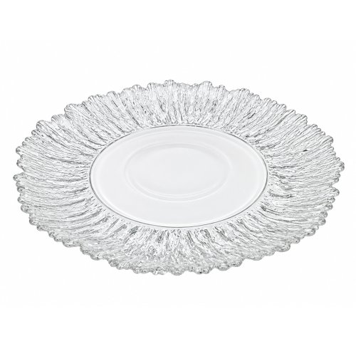 Plato de torta de vidrio labrado 32cm