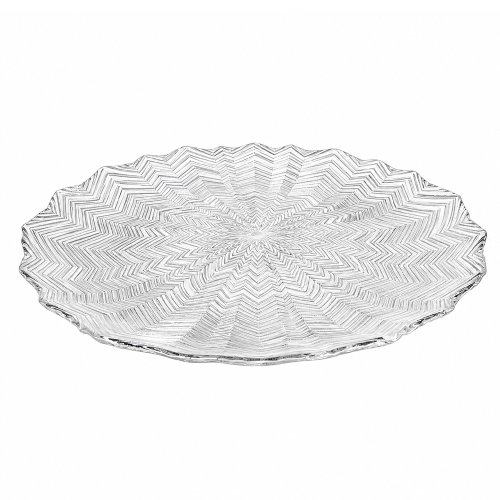 Plato de torta de vidrio zig zag 33cm
