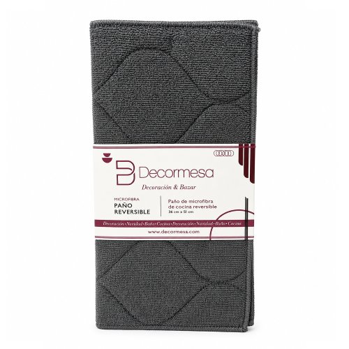 Paño secaplatos hexágonos gris oscuro 38x51cm