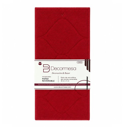 Paño secaplatos hexágonos rojo 38x51cm
