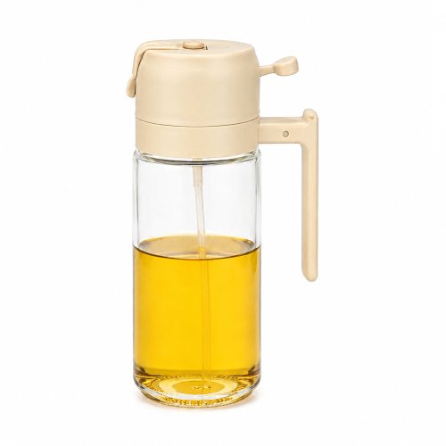 Aceitera de vidrio con atomizador y pico natural 500ml