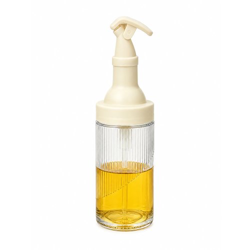 Aceitera de vidrio rayada con tapa 300ml