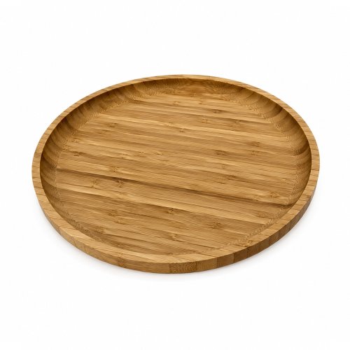 Bandeja redonda de bamboo 25cm