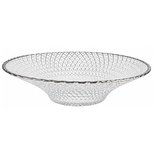 Frutera redonda labrada con borde plateado 25cm de vidrio