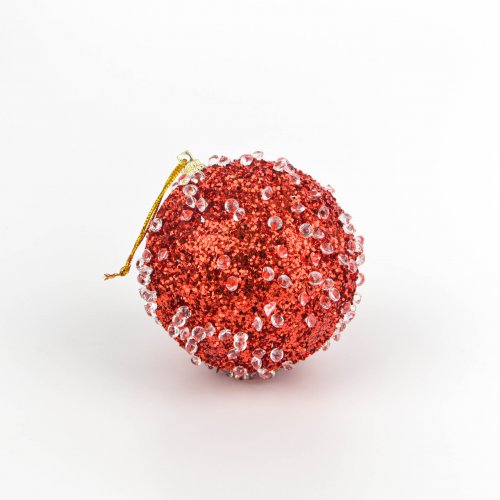 Bolas rojas con cristales - Ver medidas disponibles