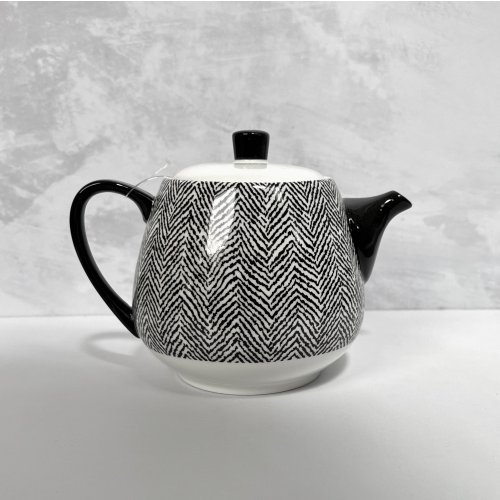 Tetera cerámica jaspeado blanco/negro 850ml