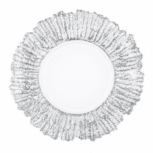 Plato de sitio transparente borde irregular plateado