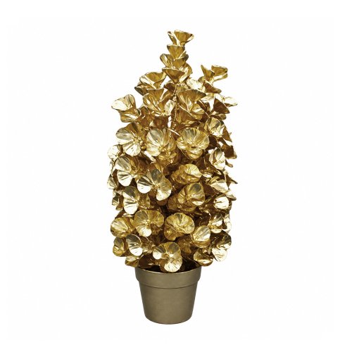 Árbol hojas redondas en maceta dorado 35cm