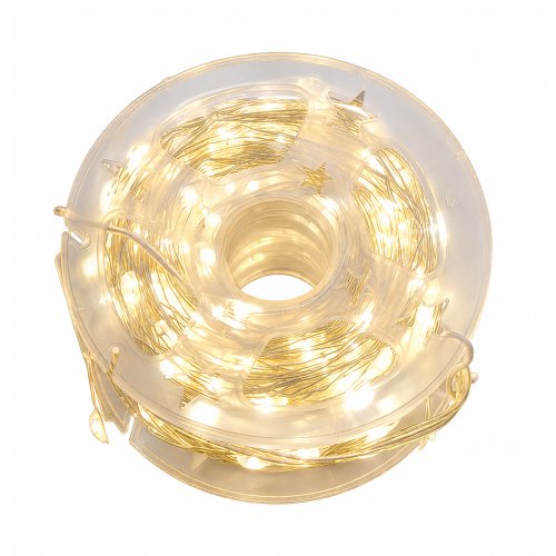 Rollo 500 luces led granos de arroz cálidas 50mt con control remoto
