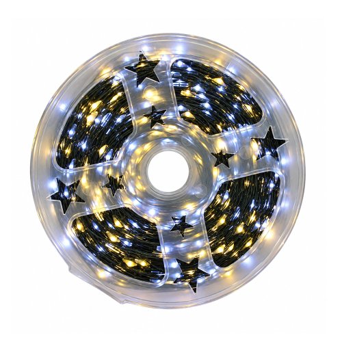 Rollo 2000 luces led granos de arroz combinadas frías/cálidas 200mt con control remoto