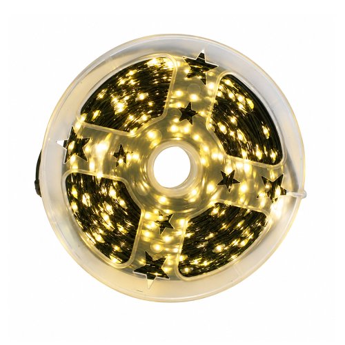Rollo 2000 luces led granos de arroz cálida 200mt con control remoto