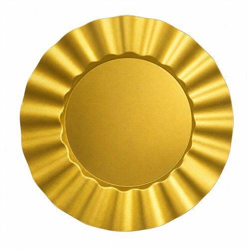 Plato de sitio con guarda ondeada dorado 32,8cm polipropileno