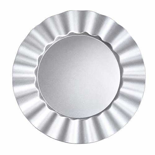 Plato de sitio con guarda ondeada plateado 32,8cm polipropileno