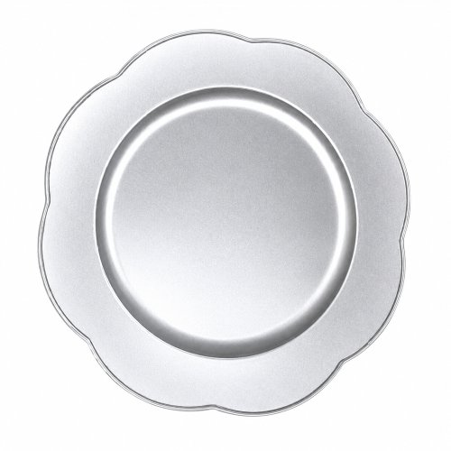 Plato de sitio borde ondeado plateado 31cm polipropileno