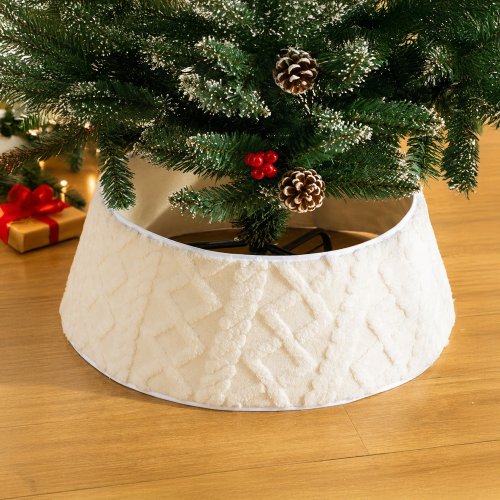 Base para árbol de tela natural labrada 40x60x25cm