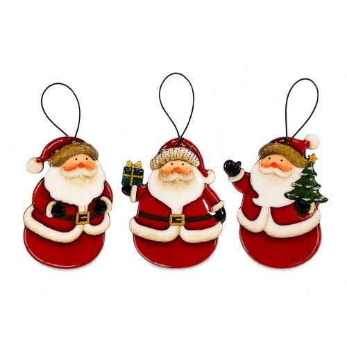 Colgante para árbol Papá Noel esmaltado surtidos 7,50x11,50cm