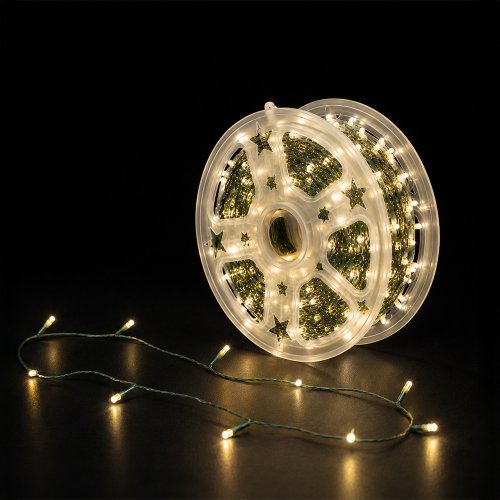 Rollo de luces LED cálidas con enchufe